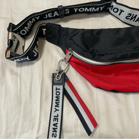 Tommy Hilfiger Red and Black Belt Bag - Picture 1 of 1